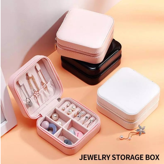 Travel Leather Pocket Jewellery Organizer With Box (mix/random Color)